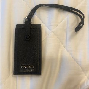 Prada mirror and lipstick holder keychain